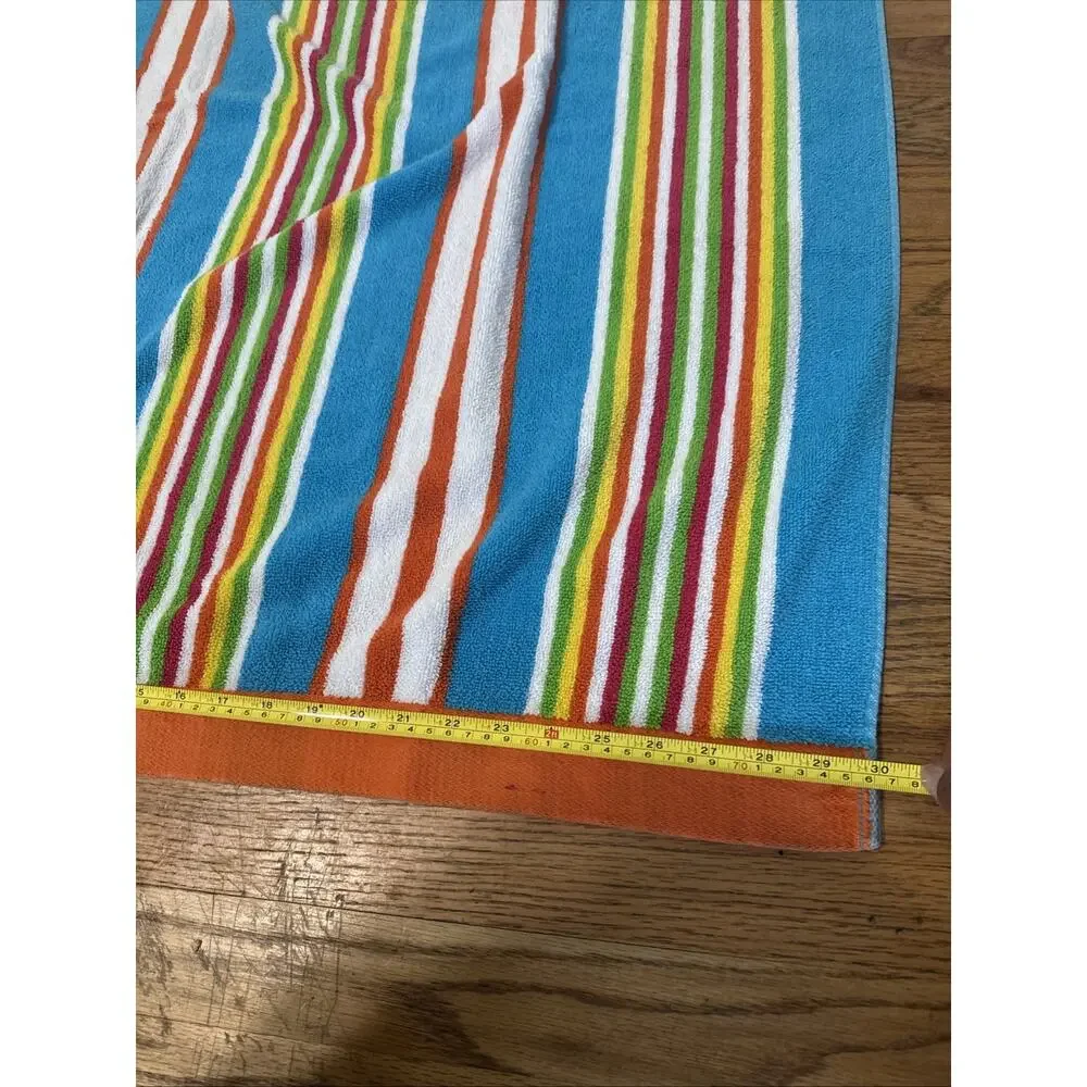 VTG Lauren Ralph Lauren Beach Pool Towel Striped Multicolor Regatta EUC